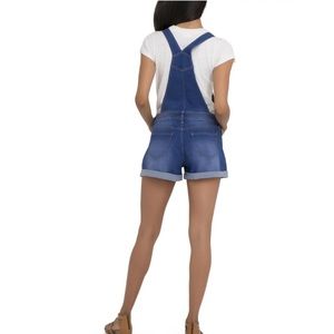 No Boundaries Shortalls Juniors L 11-13 Blue Denim Farmcore Prairie Summer Short